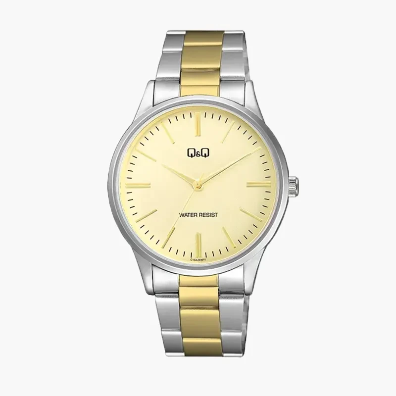 Q&Q Stainless Steel Japan Quartz Sleek Silver Men's Watch- C10A-003PY